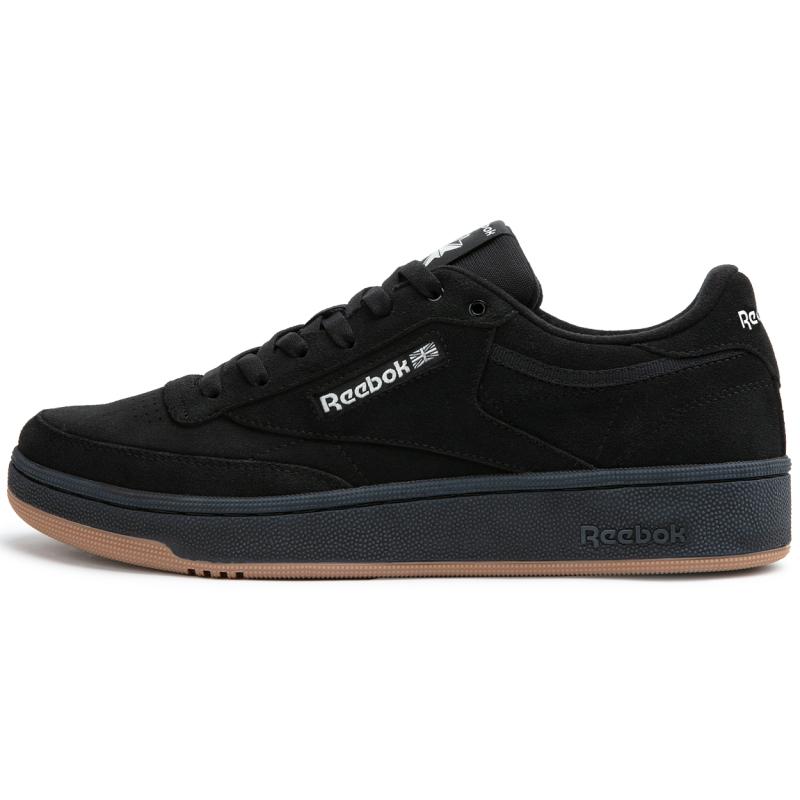 Reebok CLUB C 85 W+ Abrasion Resistant Height Increasing Low top Skateboard Shoes Unisex Black Warrior Sneakers 24FRC901U0GH0