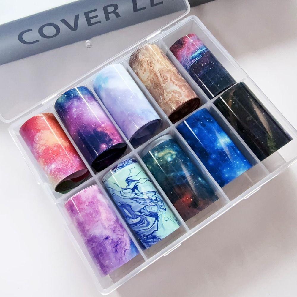Marble Print Transfer Stickers Aurora Snake Nail Art Stickers Hot Nail Decals Nail Decorations