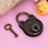 Mini Bear Shaped Lock Metal Keyed Padlock Vintage for Wish Lock Pad