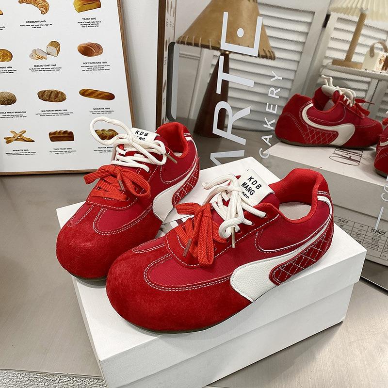 Spring line, spring new thick-soled women's leather soft-soled casual shoes