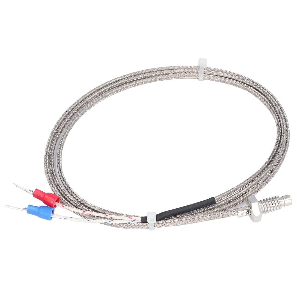 BERM K Type Thermocouple M6 Inch Screw Temperature Sensor Probes Wire 0‑400 celsius  1meter