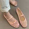 Fashion 2025 New Luxury Mesh Footwear Ladies Flat Slip-on Shoes Summer Fashion Butterfly Knot Shallow Women Ballet Dance Shoes Sandals