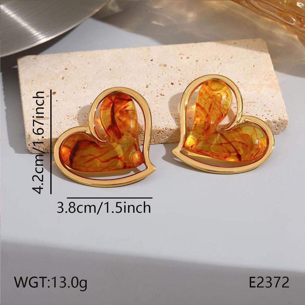 Cercei Melard Style Amber Caramel: Cercei Stud Trendy de Toamnă pentru Femei