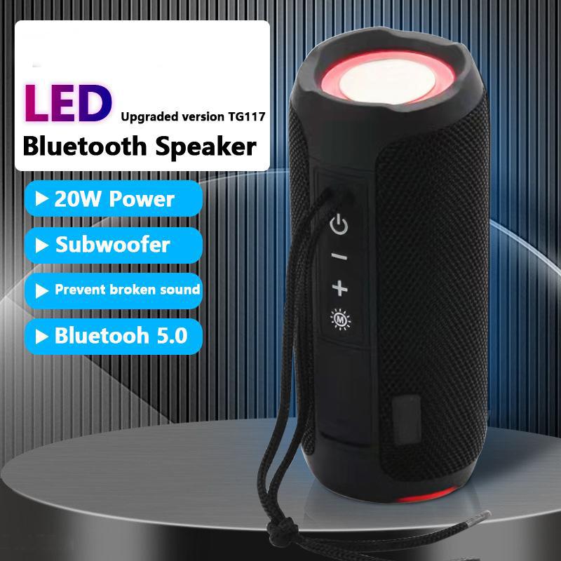 Tragbarer Bluetooth-Lautsprecher Kabelloser Bass-Subwoofer Wasserdichte Outdoor-Säule Boombox Stereo-Lautsprecher Musikzentrum FM TF