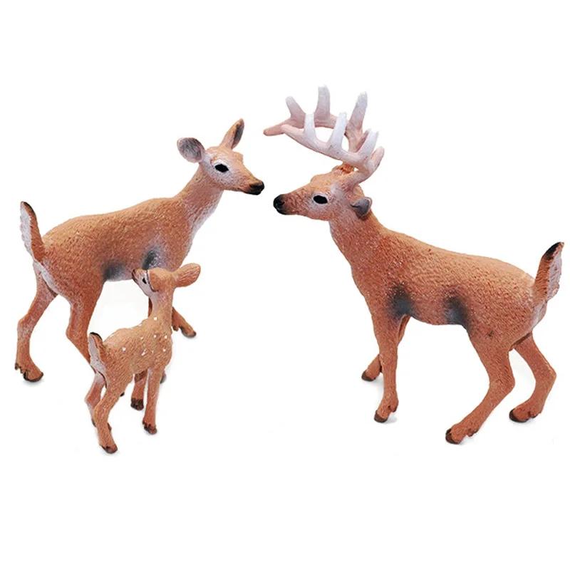 Christmas Decor Educational Toy Deer Figurine Animal Model Figure Kids Gift Miniature Forest Animal Zoo Statue decor Home Decore