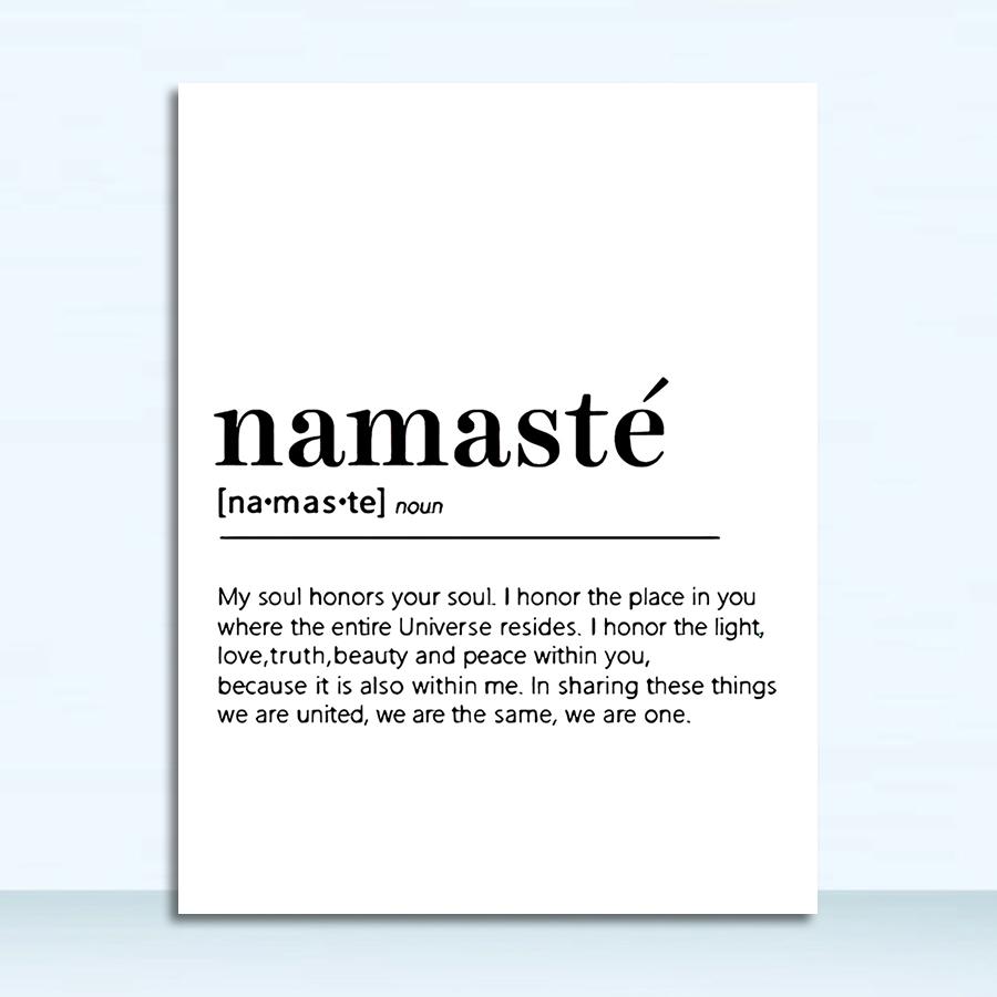 

Определение Холст Картина Йога Картины Дзен Плакаты и принты для гостиной Абстрактная Настенная Картина Черно-Белая Намасте 21x30 No Frame