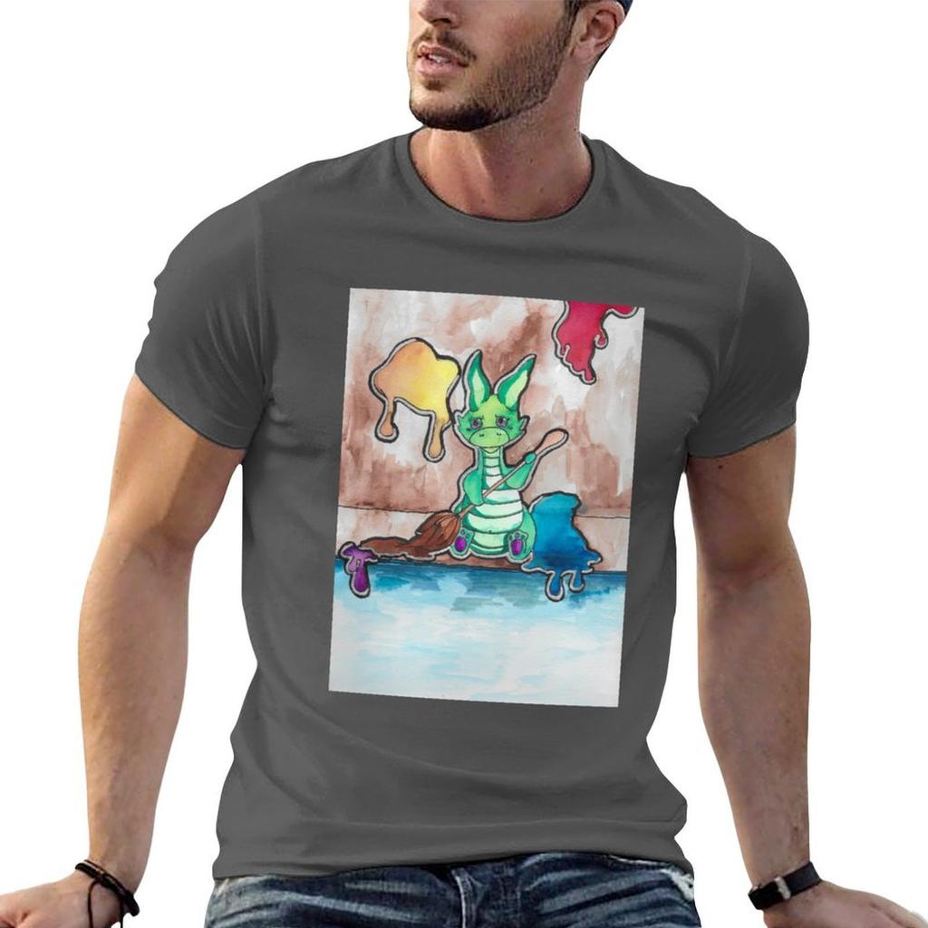 Painter Dragon Tshirt Oversized Cute Clothes T Shirt For Unisex