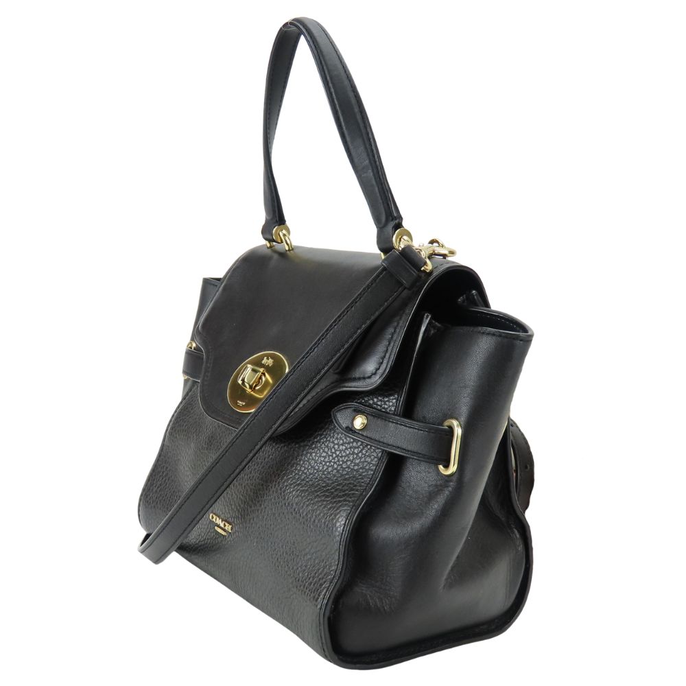 Borsa COACH usata Blake Flap Carryall F32106 pelle nera Spalla
