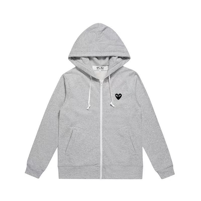 Chuan Jiu 2024 A/W Heart Hoodie: Unisex Stand Collar Zipper Pullover with Drawstring Hood