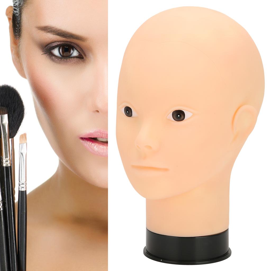 Kaal Mannequin Hoofd Make-up Training Oefenhoed Pruik Display Mannequin Hoofd (Zwarte basis)zonder Make-up