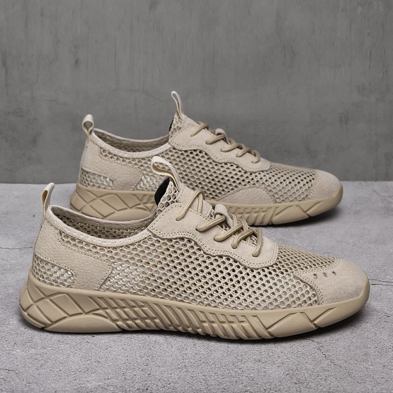 Summer new ultra-light soft-soled fly-woven mesh breathable shoes plus size athleisure shoes 38