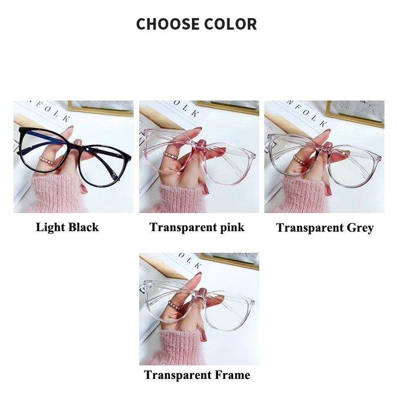 Women's Blue Light Blocking Short-sighted Glasses Fashion Round Frame Myopia Glasses Optical Prescription Minus Diopter Glasses