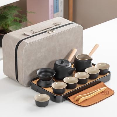 Black Pottery Kung Fu Tea Set Side Pot Household Outdoor Travel Gift Set Portable Simple Japanese Set