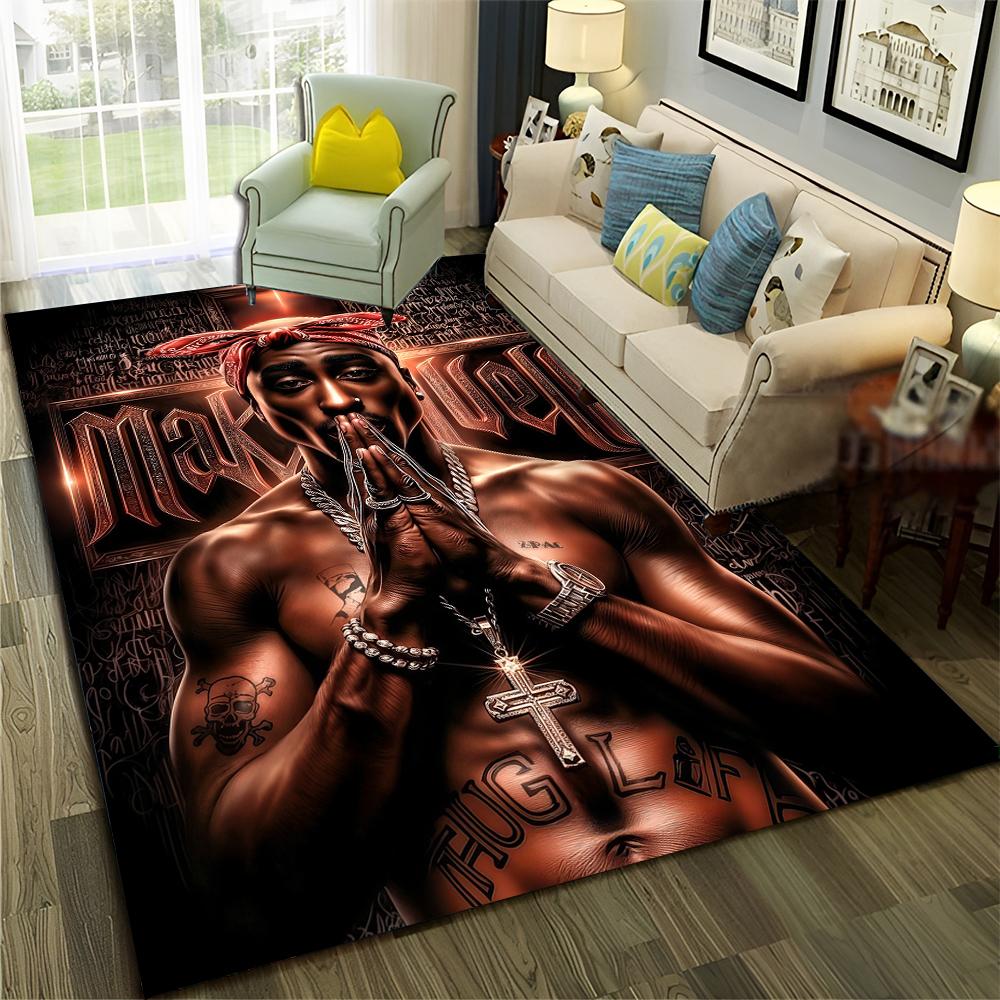 

27 Style Rappers Art Cartoon Tupac Snoop Dogg Hip Hop Rug for Bedroom Living Room Sofa Home Doormat Decor , Non-slip Floor Mat 40x60cm( 15x23in )