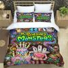 M-My Singing Monsters bedruckte Bettwäsche-Sets exquisites Bettwaren-Set Bettbezug Steppbett-Set Bettwäsche-Set Luxus-Geburtstagsgeschenk
