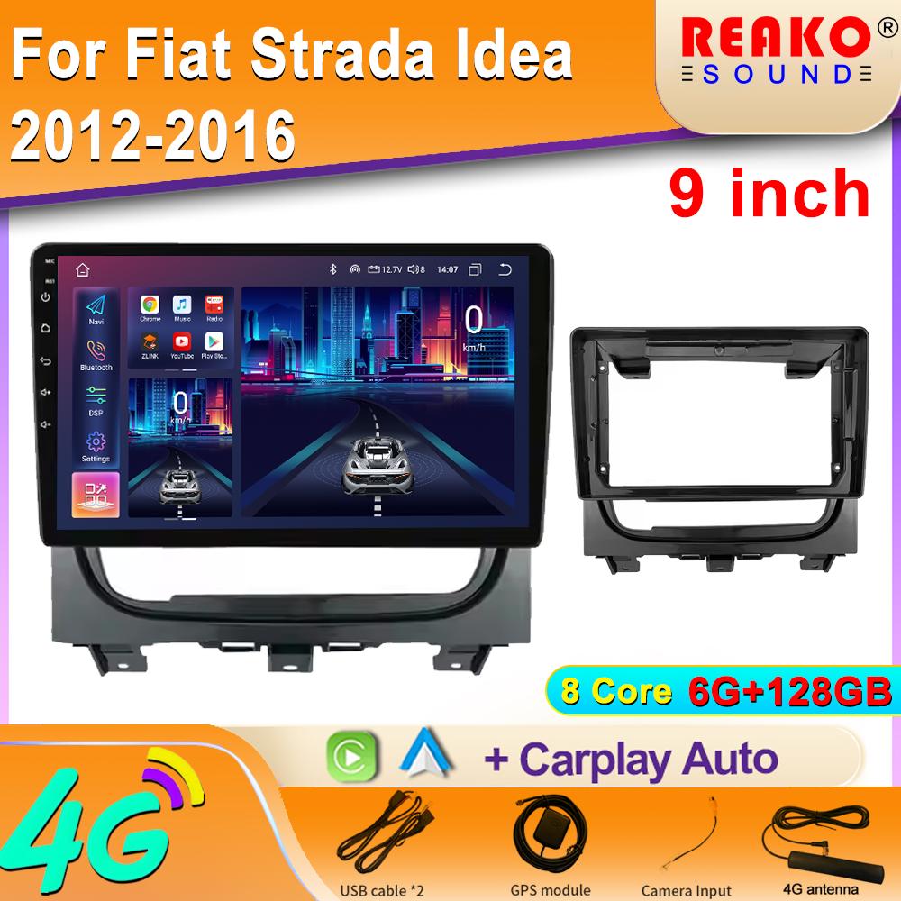 Android 2K Car Radio For Fiat Strada idea 2012 2013-2016 Multimedia Bluetooth Player Navigation 4G GPS Carplay stereo