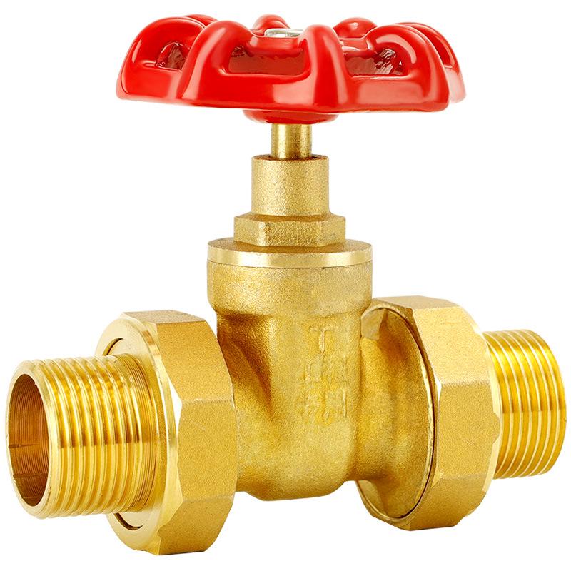 Verdikte Koperen Kogelkraan met Dubbele Unie en Buitendraad, Past op 20mm en 25mm Waterleidingen, 4/6 Punten, DN15, 1 Inch