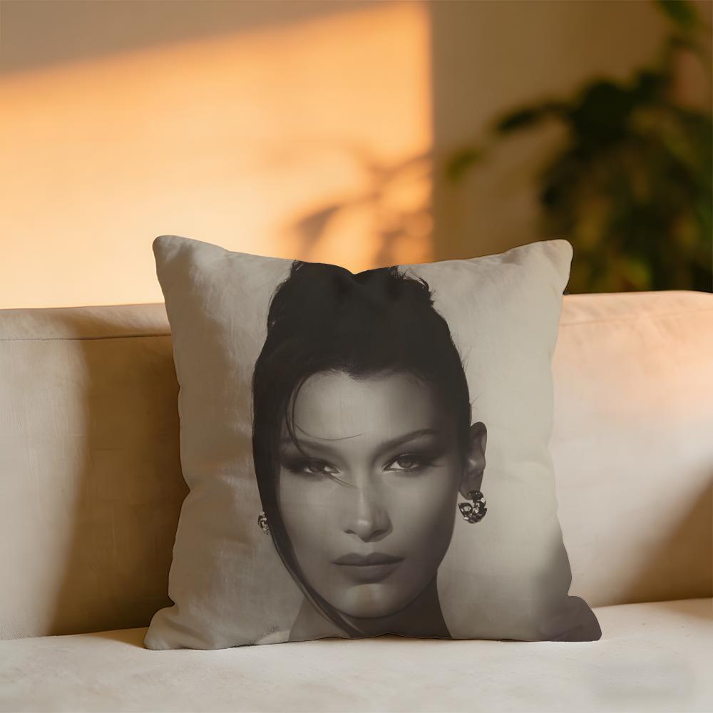 

Bella Hadid Cushion Cover Cozy Velvet Throw PillowSoft Warm Cushion For Sofa Bed 30x30 cm