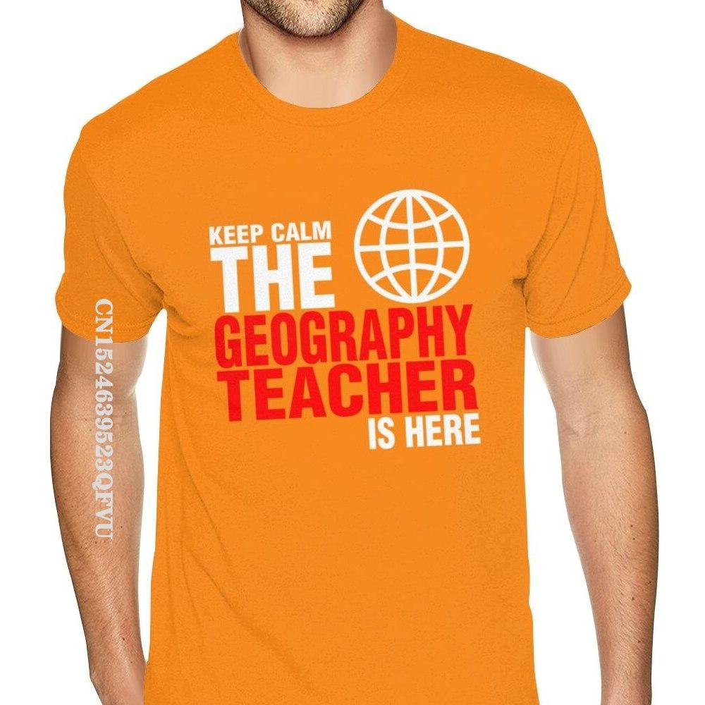 Grafisches Keep Calm Der Erdkundelehrer ist da T-Shirt für Männer Druck Gothic-Stil Anime-T-Shirt Hip-Hop-Druck T-Shirts