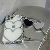 Luxury Stylish Silver Love Heart Mirror Portable Bracelet Case For iPhone 13 12 14 15 16 Pro Max 11 Plating Love Aesthetic Cover