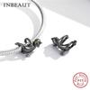 Real 925 Sterling Silver Violet And Bird Charm Pendant Fit Brand Bracelet Animal Beads Delicate Jewelry For Women
