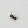 Modernlike 14k Gold-filled Silver Triple Amber Tiger Eye Necklace