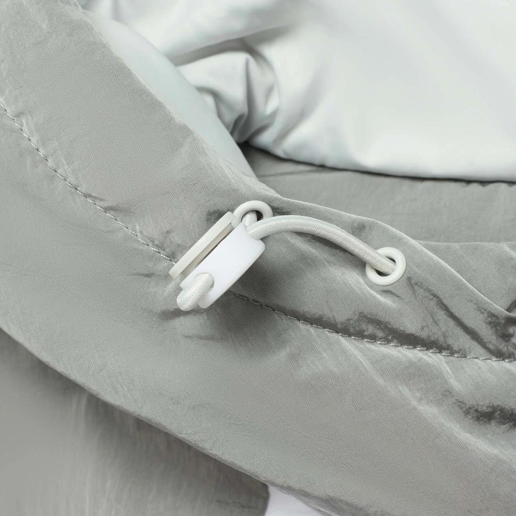 Li-Ning Wade Series Color-Block Hooded Short Cotton Jacket Men Tops Mixed River-Stone-Grey Standard-White AJMT103-2