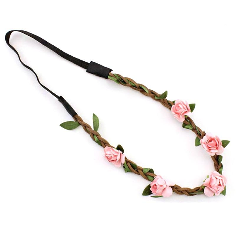 Hippie Love Flower Garland Crown Festival Wedding Hair Wreath BOHO Floral Headband