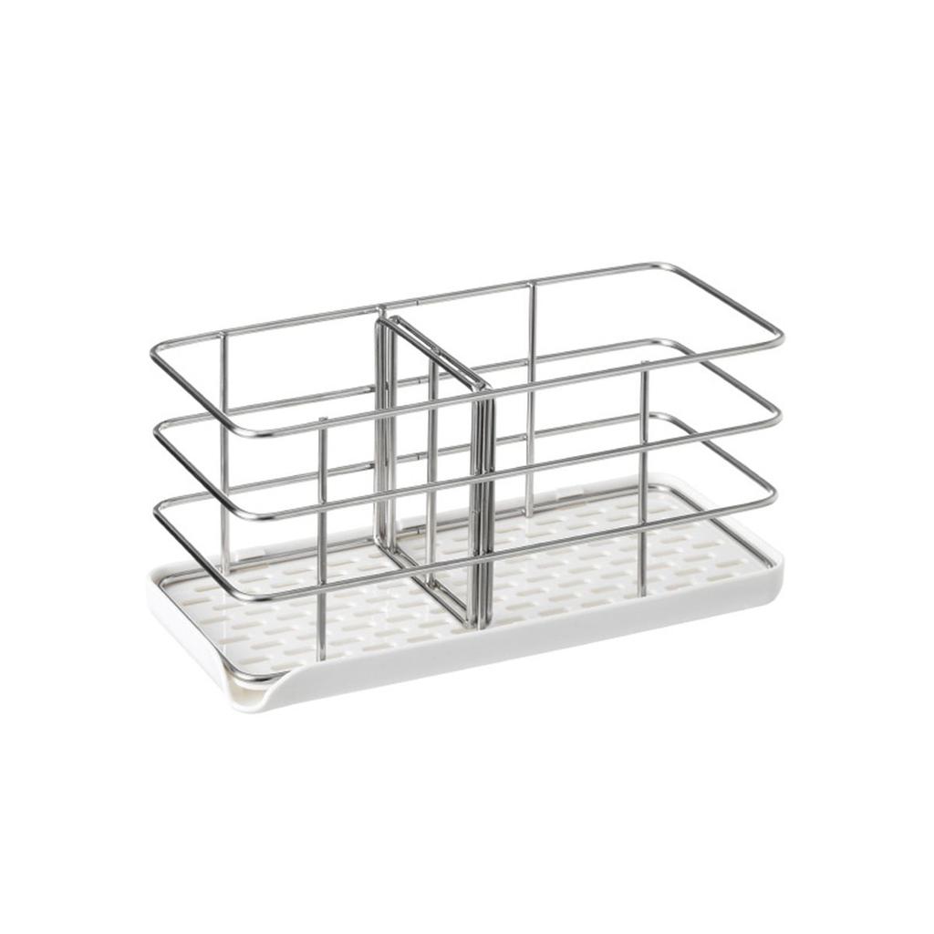 Freestanding Storage Shelf Stainless Steel Drain Rack Brush Holder Sink Organizer Sponge Tray