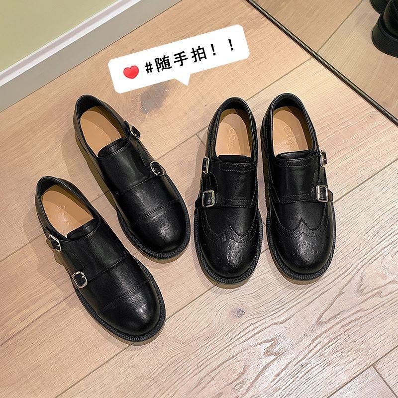 Grape mother same leather engraved retro platform loafers 2025 early spring new Oxford British style small leather shoes
