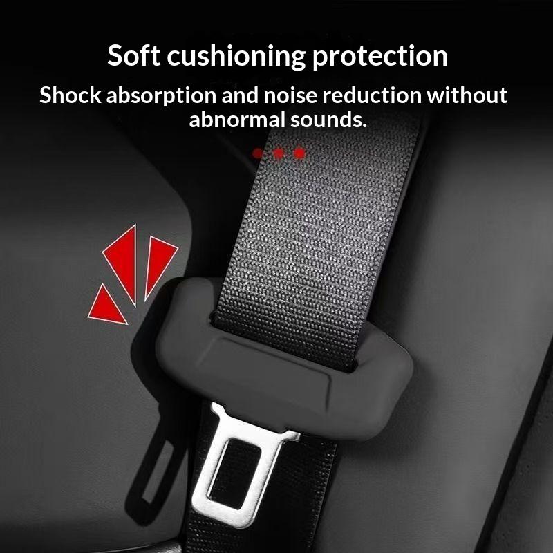 2Pcs Anti-Scratch Soft Rubber Seat Belt Buckle Cover Protector Clip for Safe Auto Interior Use