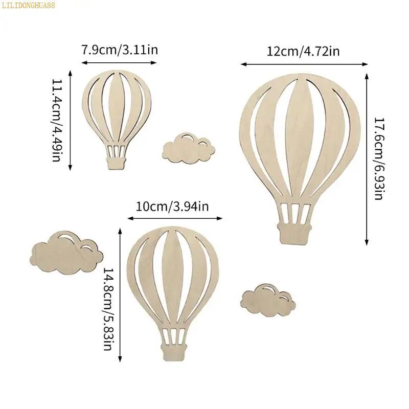 K1AE Bohemians Nursery Decors Hot Air Balloon Wall Decors Babyroom Wall Art Decors