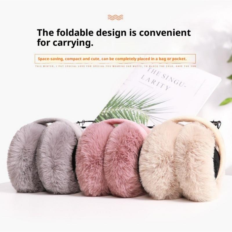 Cache-oreilles Hiver Femme Nouveau Chaud Couleur Unie Peluche Chaud Coupe-vent Sac d'oreille Anti-froid Velours Protège-oreilles Anti-gel