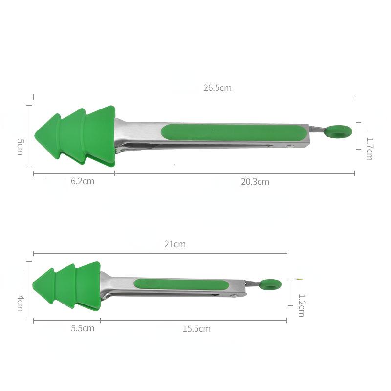 New Christmas Silicone Food Tong Gingerbread Man Snowman Xmas Tree Pattern Cooking Clip Steak Bread Clamp Kitchen BBQ Salad Tool
