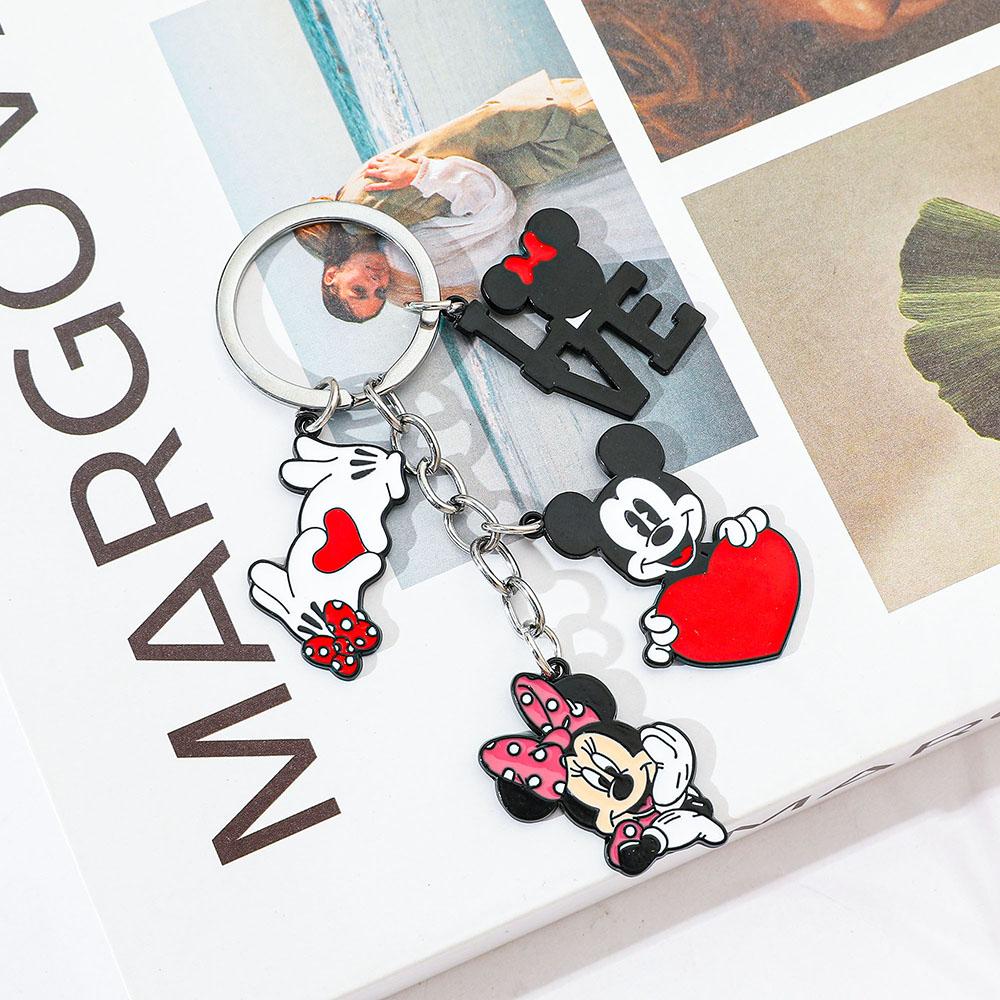 Disneys Adorable Minnie Mouse Heart shaped Pendant Keychain. Mickey s Romantic Charm Birthday Gift Travel Backpack Accessory