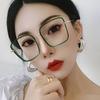 Women's Glasses Anti-Blue Light Fashion Personality Retro Large Square Frame Plain Glasses Student Commuter Face-Looking Small Glasses