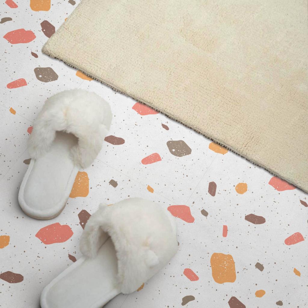 Self-Adhesive Vinyl Tiles for a Teenager's Room Abstract Pattern with Spots 20x20x20 cm