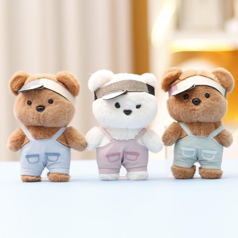Bear Teddy Suspenders Plush Keychain Doll Bag Pendant Toy Animal Cartoon Gifts