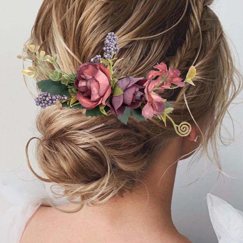 1Pc Hairpin Aesthetic Beauty Hair Accessories Bohemia Flower Fashion Wedding Bride Hair Comb