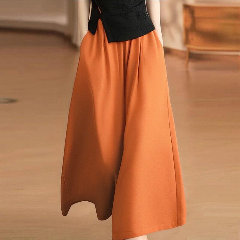 

ZANZEA Жіночі повсякденні однотонні вільні штани з еластичною талією S помаранчевий