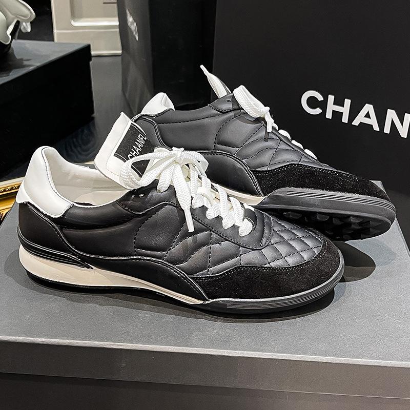 Xiaoxiangfeng diamond new board shoes Korean version of leisure sports flat-bottomed versatile white shoes thick-soled cowhide German training women'