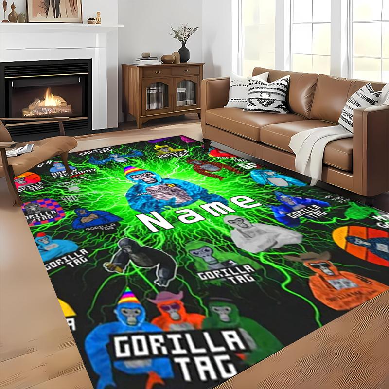 Custom personalization Gorilla Tag Area Rug - Perfect For Kitchen, Bathroom,Laundry Room Decor Large Size Available,Gift All Seasons