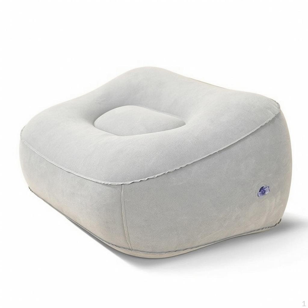 Inflatable Footrest Cushion Portable Travel with Air Inflation Opening Compact