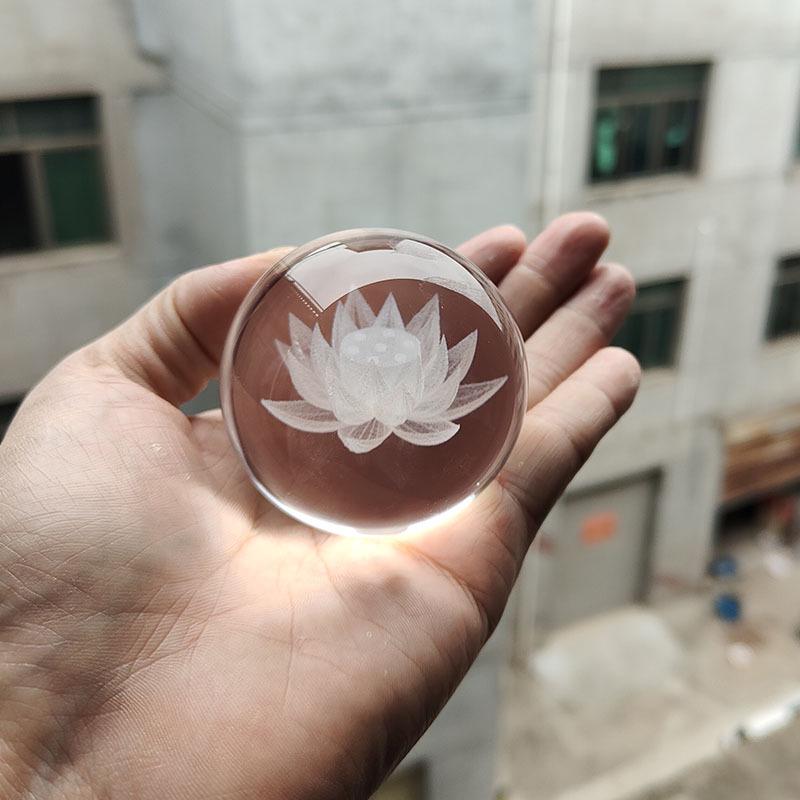 30 Clear Crystal Balls with 3D Laser-Engraved Solar System and Earth Galaxy Design - Creative Desktop Ornaments