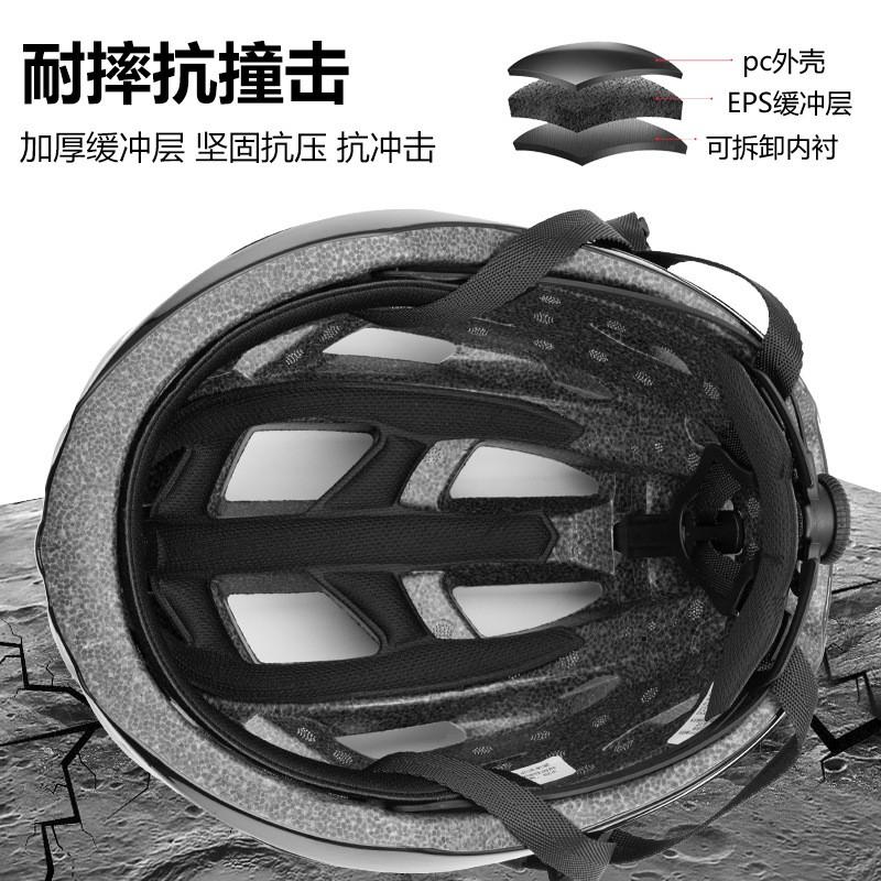 Integrated Cycling Helmet With Magnetic Goggle Clip USB-Rechargeable Rear Light PC Shell Road Bike Riders