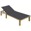VidaXL Chaise Longue with Cushion Anthracite Impregnated Pine Wood