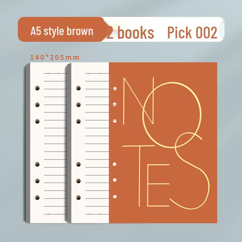 A6 Refillable Notebook: 6-Hole Lined A5 Pages