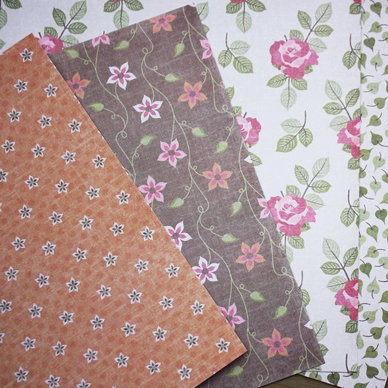 24 Sheets Flower Craft Paper Pads Cutting Dies Art Background Origami Scrapbooking Card Making