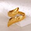 Geometric Flower Pattern Open Rings  Women Gold Color Stainless Steel Geometric Ring Jewelry Gift