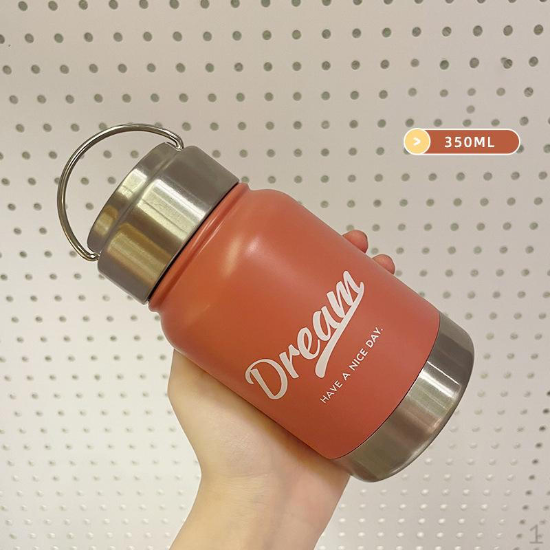 

350ml Insulated Water Bottle with Handle, Double Wall Stainless Steel, Ideal for Fishing красный
